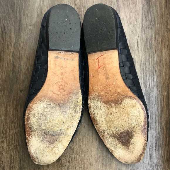 Amalfi Italian Leather Woven Flats in Navy - Picture 6 of 8